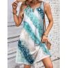 Zeagoo Womens Casual Summer Dresses 2025 Boho Sleeveless Sundresses with Pockets Pleated Beach Floral T Shirt Dresses(Blue-printed)