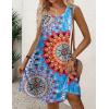 Zeagoo Womens Casual Summer Dresses 2025 Boho Sleeveless Sundresses with Pockets Pleated Beach Floral T Shirt Dresses(Blue-printed-01)