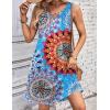 Zeagoo Womens Casual Summer Dresses 2025 Boho Sleeveless Sundresses with Pockets Pleated Beach Floral T Shirt Dresses(Blue-printed-01)