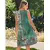 Zeagoo Womens Casual Summer Dresses 2025 Boho Sleeveless Sundresses with Pockets Pleated Beach Floral T Shirt Dresses(Green-printed)