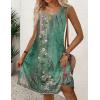 Zeagoo Womens Casual Summer Dresses 2025 Boho Sleeveless Sundresses with Pockets Pleated Beach Floral T Shirt Dresses(Green-printed)