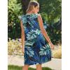Zeagoo Womens Casual Summer Dresses 2025 Boho Sleeveless Sundresses with Pockets Pleated Beach Floral T Shirt Dresses(Leaf-printed)