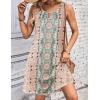 Zeagoo Womens Casual Summer Dresses 2025 Boho Sleeveless Sundresses with Pockets Pleated Beach Floral T Shirt Dresses(Pink-printed)