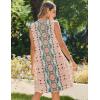 Zeagoo Womens Casual Summer Dresses 2025 Boho Sleeveless Sundresses with Pockets Pleated Beach Floral T Shirt Dresses(Pink-printed)