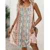 Zeagoo Womens Casual Summer Dresses 2025 Boho Sleeveless Sundresses with Pockets Pleated Beach Floral T Shirt Dresses(Pink-printed)