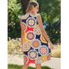 Zeagoo Womens Casual Summer Dresses 2025 Boho Sleeveless Sundresses with Pockets Pleated Beach Floral T Shirt Dresses(Printed-02)