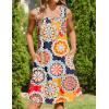 Zeagoo Womens Casual Summer Dresses 2025 Boho Sleeveless Sundresses with Pockets Pleated Beach Floral T Shirt Dresses(Printed-02)