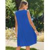 Zeagoo Womens Casual Summer Dresses 2025 Boho Sleeveless Sundresses with Pockets Pleated Beach Floral T Shirt Dresses(Sky Blue)