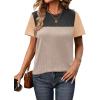 Zeagoo Womens Casual Summer Tops Short Sleeve T Shirts Crewneck Basic Tees Blouses Color Block Tunic Tops(Black-b)