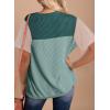Zeagoo Womens Casual Summer Tops Short Sleeve T Shirts Crewneck Basic Tees Blouses Color Block Tunic Tops(Green)