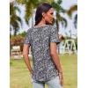 Zeagoo Womens Casual T Shirts for Summer 2025 Short Sleeve Crewneck Tunic Shirts Floral Print Tops Pleated Dressy Blouse(Mixed Army Flower)