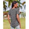 Zeagoo Womens Casual T Shirts for Summer 2025 Short Sleeve Crewneck Tunic Shirts Floral Print Tops Pleated Dressy Blouse(Mixed Black Flower)