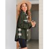 Zeagoo Womens Corduroy Flannel Shacket Jacket Casual Plaid Button Down Shirts Long Sleeve Fall Tops with Pockets(Army Green)