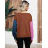 Zeagoo Women’s Cropped Cardigan 2025 Fall Button Sweaters V Neck Long Sleeve Cardigans Knit Outwear(Colorblock-brown)