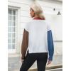 Zeagoo Women’s Cropped Cardigan 2025 Fall Button Sweaters V Neck Long Sleeve Cardigans Knit Outwear(Colorblock-white)