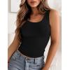 Zeagoo Women’s Double Lined Square Neck Tank Top Sleeveless Basic Crop Tops Trendy Going Out Tops(Black)