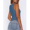 Zeagoo Women’s Double Lined Square Neck Tank Top Sleeveless Basic Crop Tops Trendy Going Out Tops(Blue)