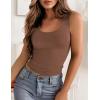 Zeagoo Women’s Double Lined Square Neck Tank Top Sleeveless Basic Crop Tops Trendy Going Out Tops(Brown)