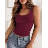 Zeagoo Women’s Double Lined Square Neck Tank Top Sleeveless Basic Crop Tops Trendy Going Out Tops(Burgundy)