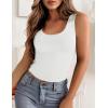 Zeagoo Women’s Double Lined Square Neck Tank Top Sleeveless Basic Crop Tops Trendy Going Out Tops(B_white)