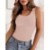 Zeagoo Women’s Double Lined Square Neck Tank Top Sleeveless Basic Crop Tops Trendy Going Out Tops(Champagne)