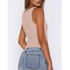 Zeagoo Women’s Double Lined Square Neck Tank Top Sleeveless Basic Crop Tops Trendy Going Out Tops(Champagne)