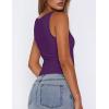 Zeagoo Women’s Double Lined Square Neck Tank Top Sleeveless Basic Crop Tops Trendy Going Out Tops(Deep Purple)