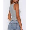 Zeagoo Women’s Double Lined Square Neck Tank Top Sleeveless Basic Crop Tops Trendy Going Out Tops(Light Grey)