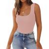 Zeagoo Women’s Double Lined Square Neck Tank Top Sleeveless Basic Crop Tops Trendy Going Out Tops(Mauve Pink)