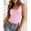 Zeagoo Women’s Double Lined Square Neck Tank Top Sleeveless Basic Crop Tops Trendy Going Out Tops(Pink)