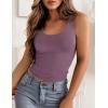 Zeagoo Women’s Double Lined Square Neck Tank Top Sleeveless Basic Crop Tops Trendy Going Out Tops(Purple)