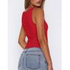Zeagoo Women’s Double Lined Square Neck Tank Top Sleeveless Basic Crop Tops Trendy Going Out Tops(Red)