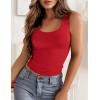 Zeagoo Women’s Double Lined Square Neck Tank Top Sleeveless Basic Crop Tops Trendy Going Out Tops(Red)
