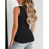 Zeagoo Women’s Double Lined V Neck Tank Tops Summer Slim Fit Basic Sleeveless Shirts Cute Trendy Going Out Tops(Black)