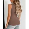 Zeagoo Women’s Double Lined V Neck Tank Tops Summer Slim Fit Basic Sleeveless Shirts Cute Trendy Going Out Tops(Brown)
