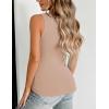 Zeagoo Women’s Double Lined V Neck Tank Tops Summer Slim Fit Basic Sleeveless Shirts Cute Trendy Going Out Tops(Khaki)