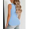 Zeagoo Women’s Double Lined V Neck Tank Tops Summer Slim Fit Basic Sleeveless Shirts Cute Trendy Going Out Tops(Light Blue)