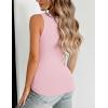 Zeagoo Women’s Double Lined V Neck Tank Tops Summer Slim Fit Basic Sleeveless Shirts Cute Trendy Going Out Tops(Pink)