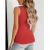 Zeagoo Women’s Double Lined V Neck Tank Tops Summer Slim Fit Basic Sleeveless Shirts Cute Trendy Going Out Tops(Red)