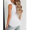 Zeagoo Women’s Double Lined V Neck Tank Tops Summer Slim Fit Basic Sleeveless Shirts Cute Trendy Going Out Tops(White)
