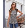 Zeagoo Women’s Lace Cap Sleeve Tank Top(Floral Green)