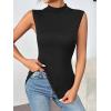 Zeagoo Womens Mock Turtleneck Tank Tops 2026 Slim Fitted Sleeveless Top Stretchy Basic Casual Layer Tee Shirts(A-black)