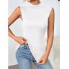 Zeagoo Womens Mock Turtleneck Tank Tops 2026 Slim Fitted Sleeveless Top Stretchy Basic Casual Layer Tee Shirts(A-white)