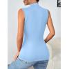 Zeagoo Womens Mock Turtleneck Tank Tops 2026 Slim Fitted Sleeveless Top Stretchy Basic Casual Layer Tee Shirts(Blue)