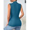 Zeagoo Womens Mock Turtleneck Tank Tops 2026 Slim Fitted Sleeveless Top Stretchy Basic Casual Layer Tee Shirts(Dark Blue)