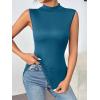 Zeagoo Womens Mock Turtleneck Tank Tops 2026 Slim Fitted Sleeveless Top Stretchy Basic Casual Layer Tee Shirts(Dark Blue)