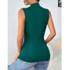 Zeagoo Womens Mock Turtleneck Tank Tops 2026 Slim Fitted Sleeveless Top Stretchy Basic Casual Layer Tee Shirts(Deep Green)