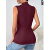 Zeagoo Womens Mock Turtleneck Tank Tops 2026 Slim Fitted Sleeveless Top Stretchy Basic Casual Layer Tee Shirts(Deep Red)