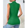 Zeagoo Womens Mock Turtleneck Tank Tops 2026 Slim Fitted Sleeveless Top Stretchy Basic Casual Layer Tee Shirts(Green)