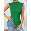Zeagoo Womens Mock Turtleneck Tank Tops 2026 Slim Fitted Sleeveless Top Stretchy Basic Casual Layer Tee Shirts(Green)